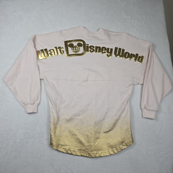 Walt Disney World Adult Golden Logo Pink Champagne Spirit Jersey Size XS - Picture 6 of 7